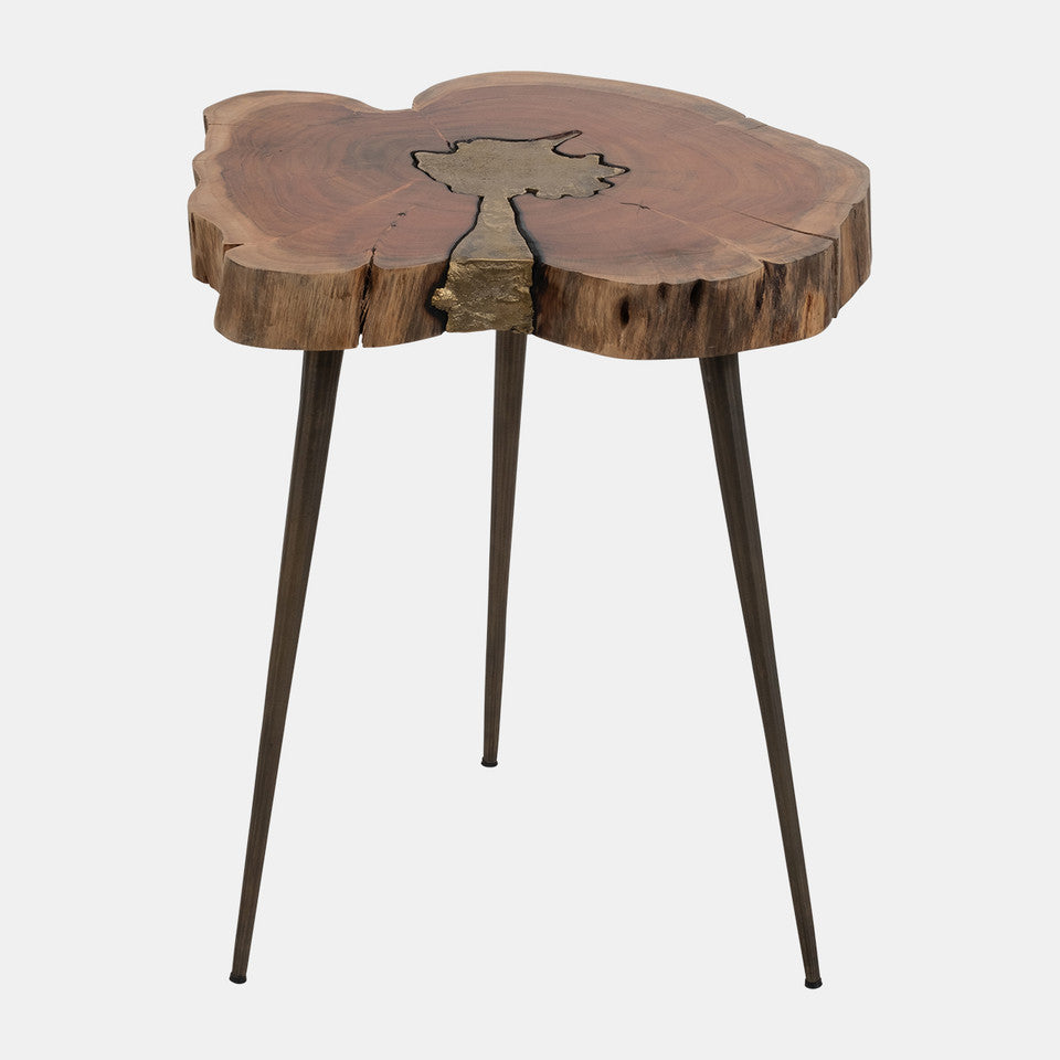 Sagebrook Home: Wood, 22" Natural Wood Side Table, Brown