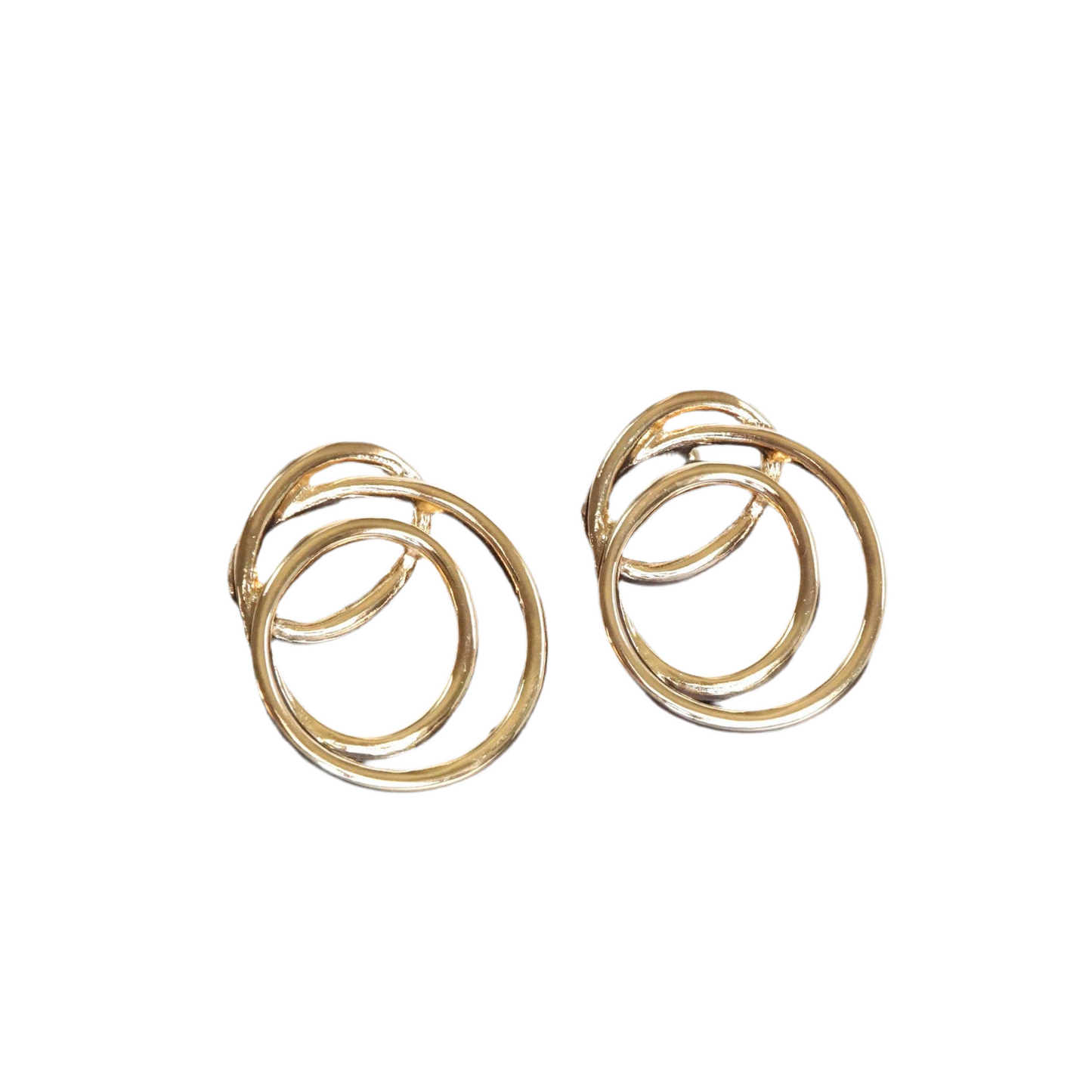 Statement Tangled Looped Wire Earrings - Gold & Silver Tone