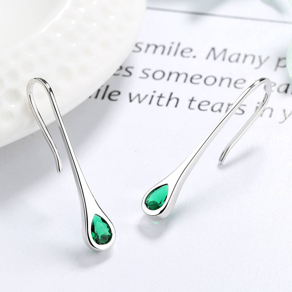 Sterling Silver Pull-through Earrings with Swarovski Crystals