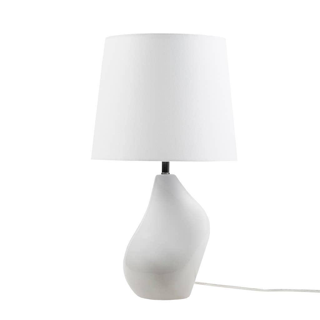 Asymmetrical Ombre Grey Ceramic Table Lamp, Grey SET OF 2
