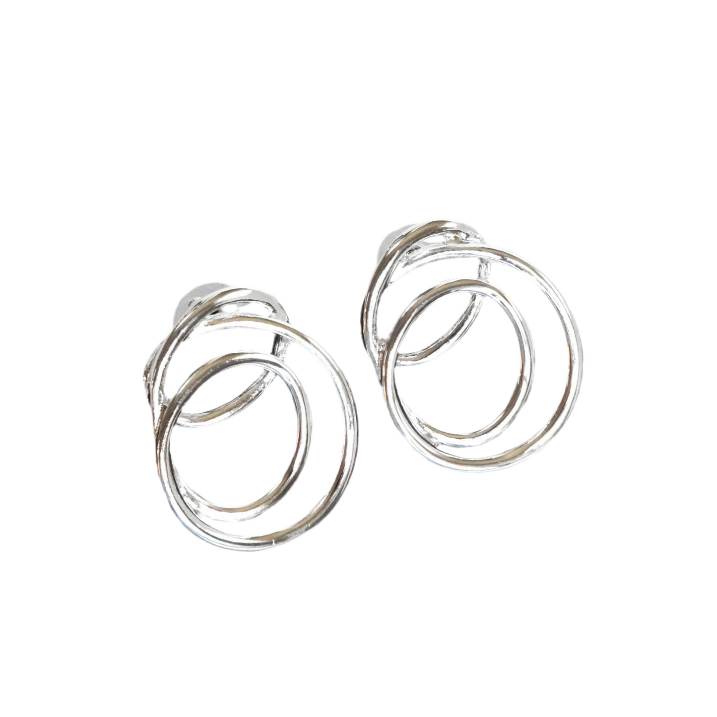 Statement Tangled Looped Wire Earrings - Gold & Silver Tone