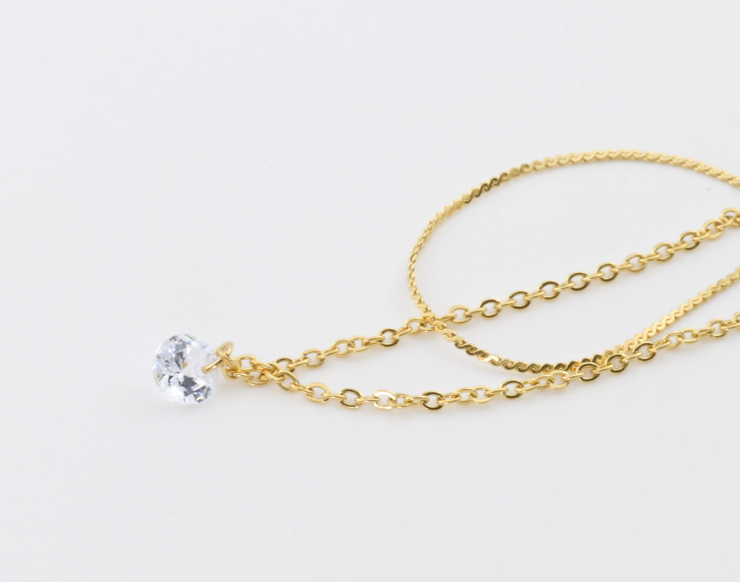 Dainty CZ Anklet - 18k Gold Diamond Ankle Bracelet