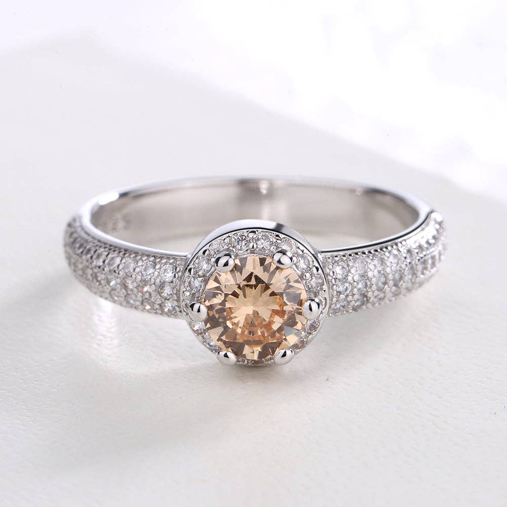 Sterling Silver and Swarovski Crystals Engagement Ring