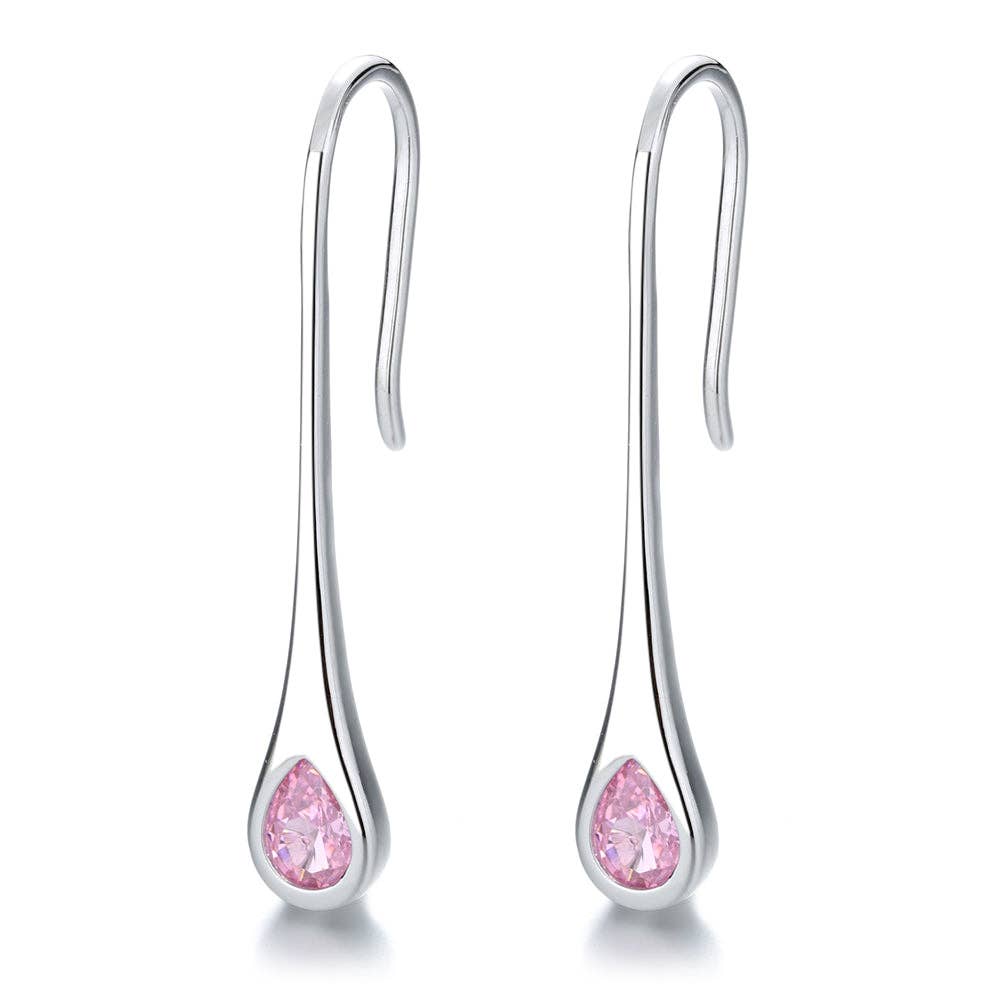 Sterling Silver Pull-through Earrings with Swarovski Crystals