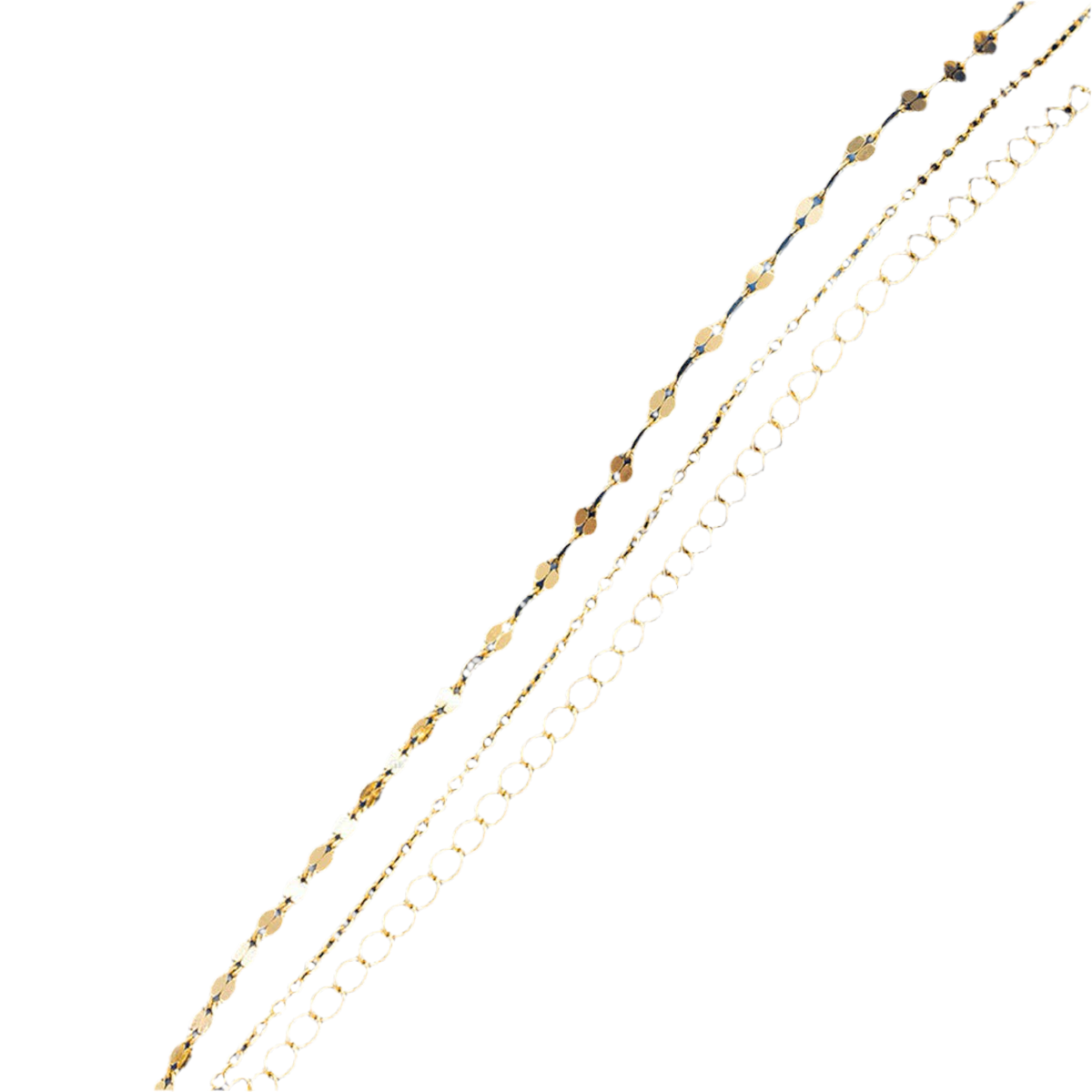 Silver 14k Gold Plated 3-Layer Stacking Anklet