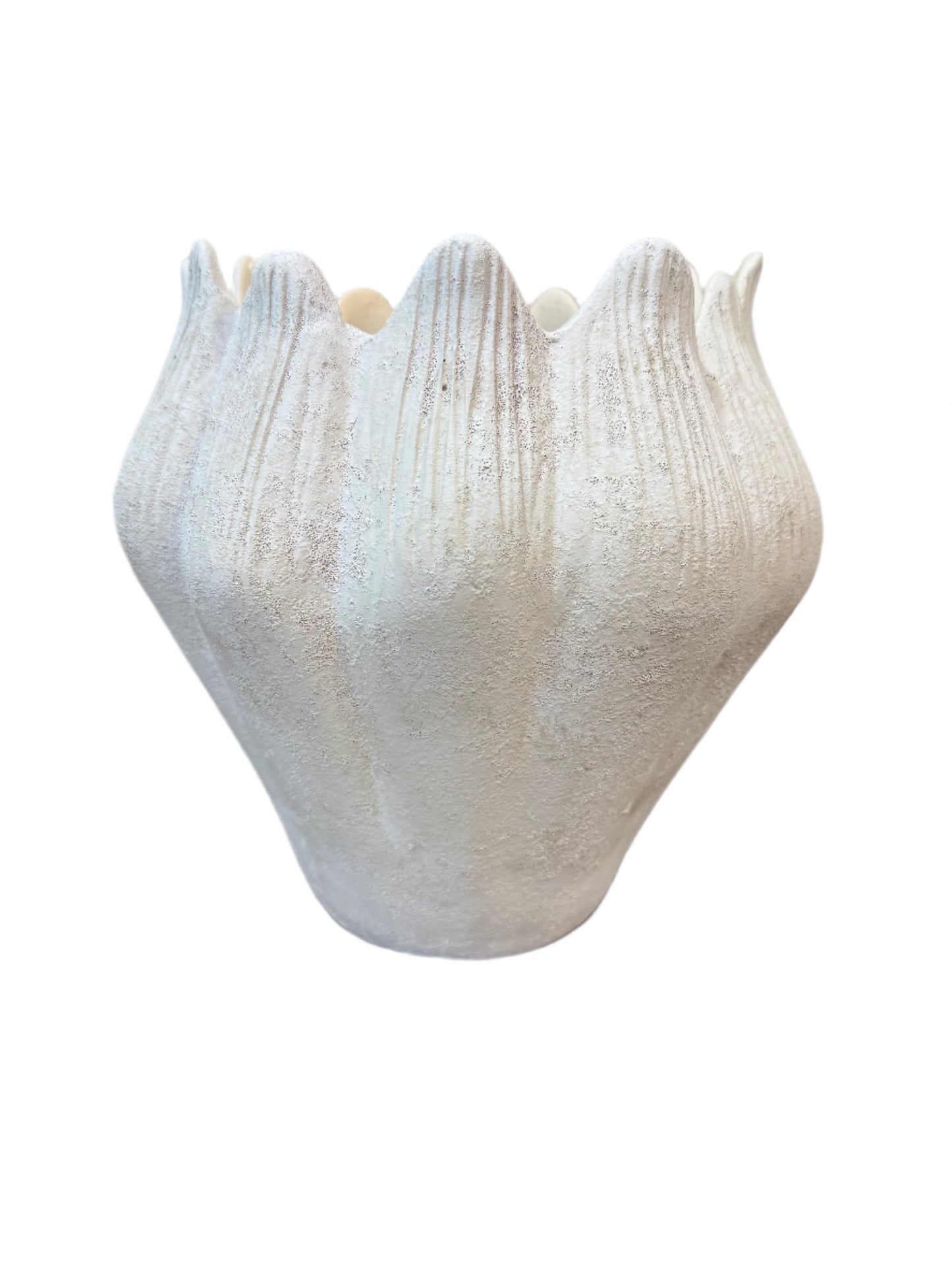 White Textured Vase