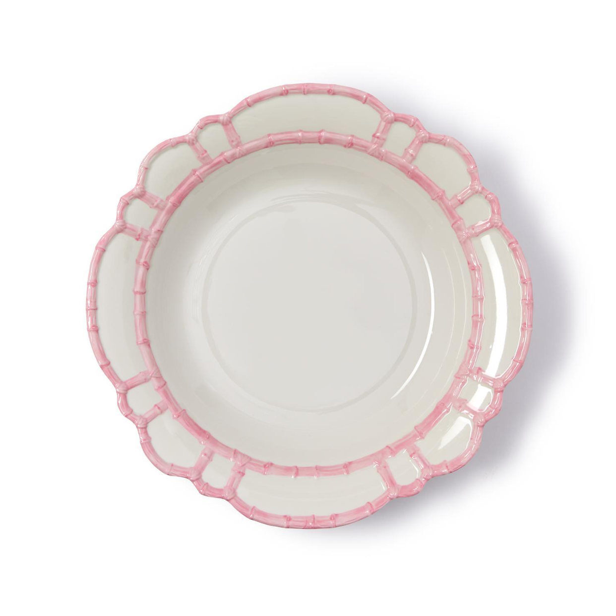 Pink Bamboo Touch Bowl with Bamboo Rim