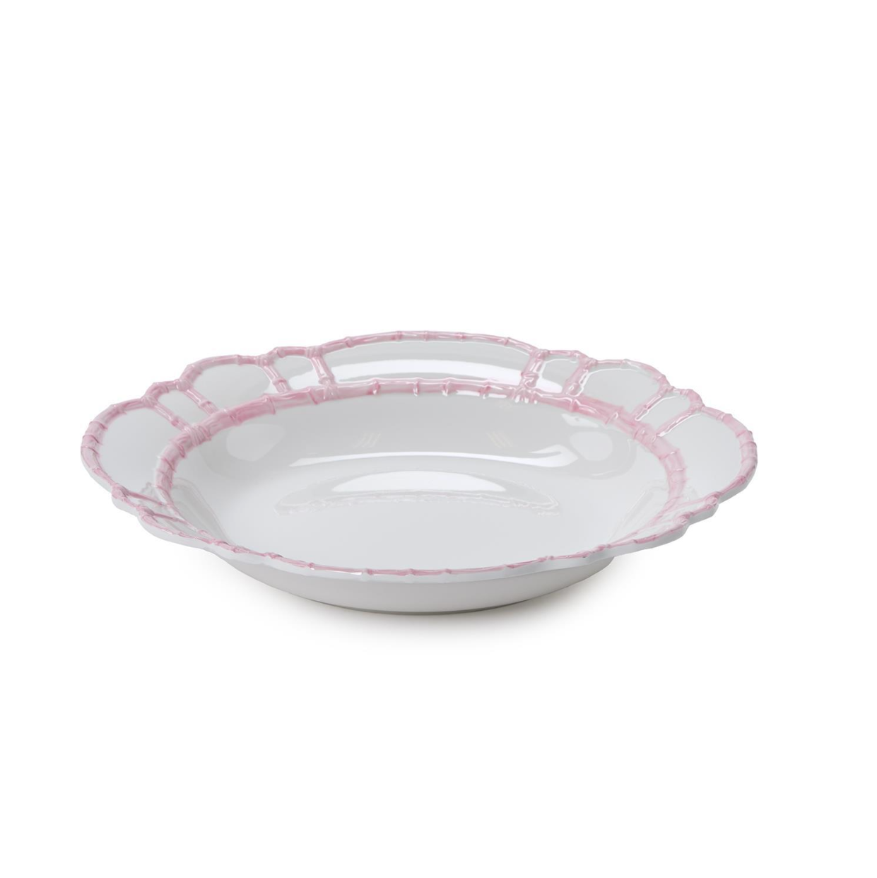 Pink Bamboo Touch Bowl with Bamboo Rim