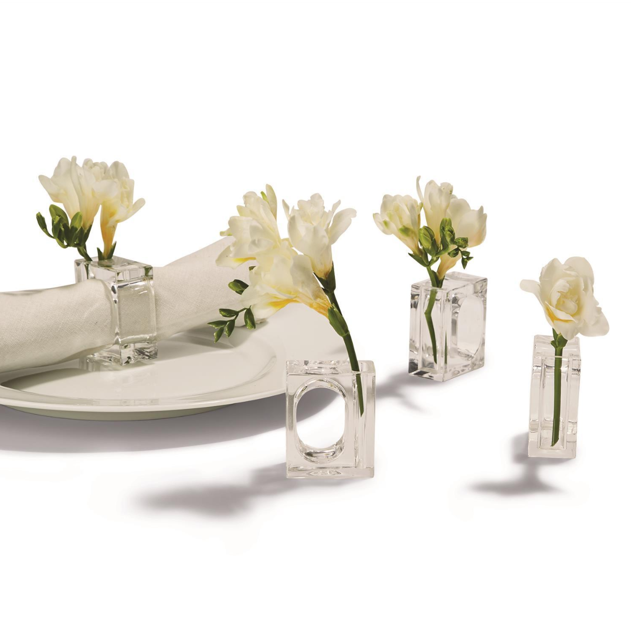A La Carte Set of 4 Napkin/Flower Holders in Gift Box - Acrylic