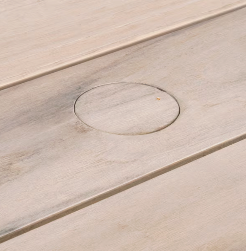 Essentials For Living Sur Outdoor Dining Table Gray Teak