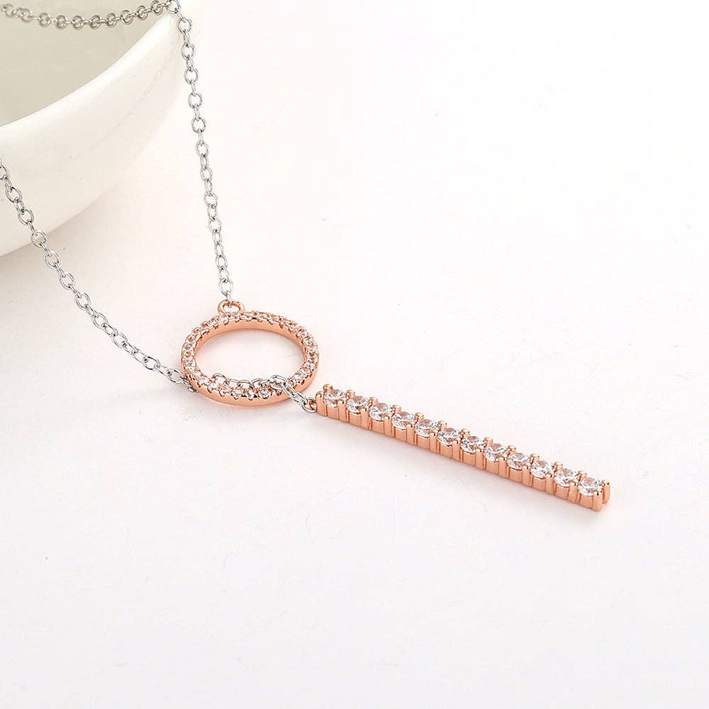 Swarovski Crystal Two Tone Lariat Necklace
