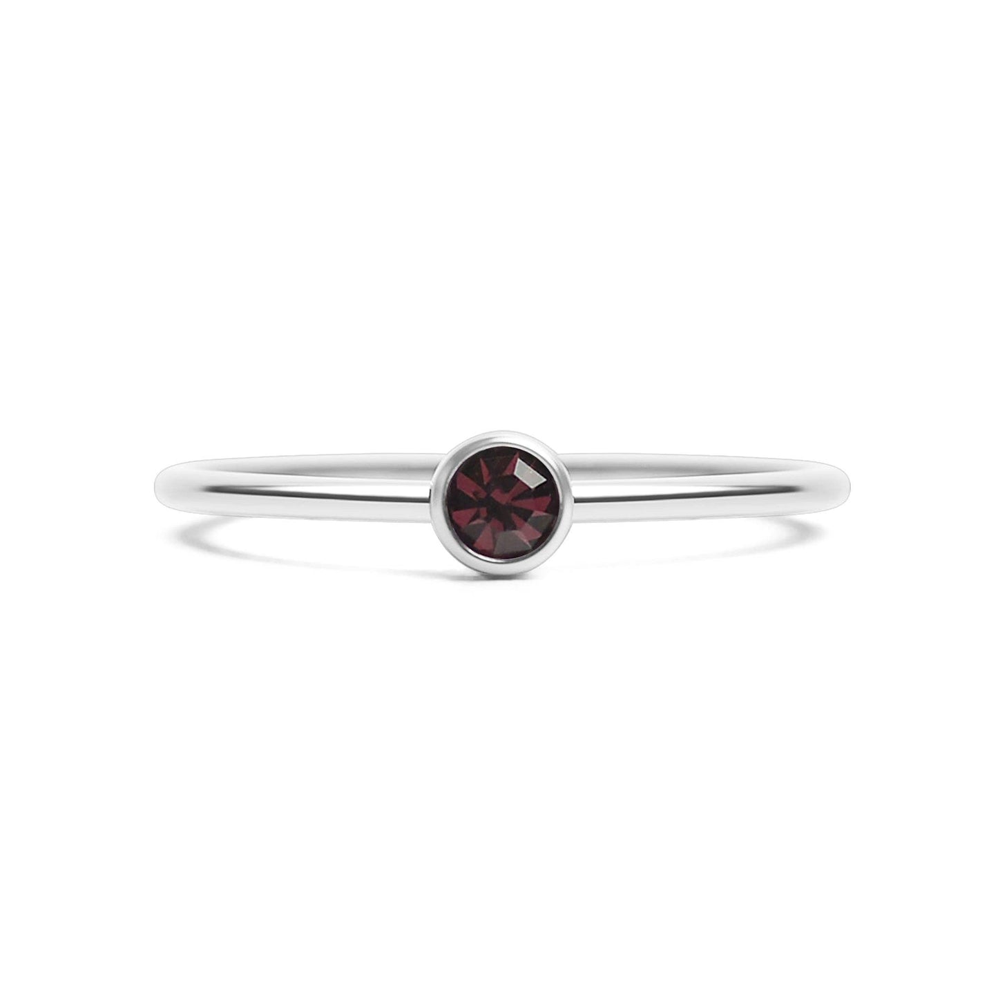 Stainless Steel Birthstone Stacking Ring Size 3