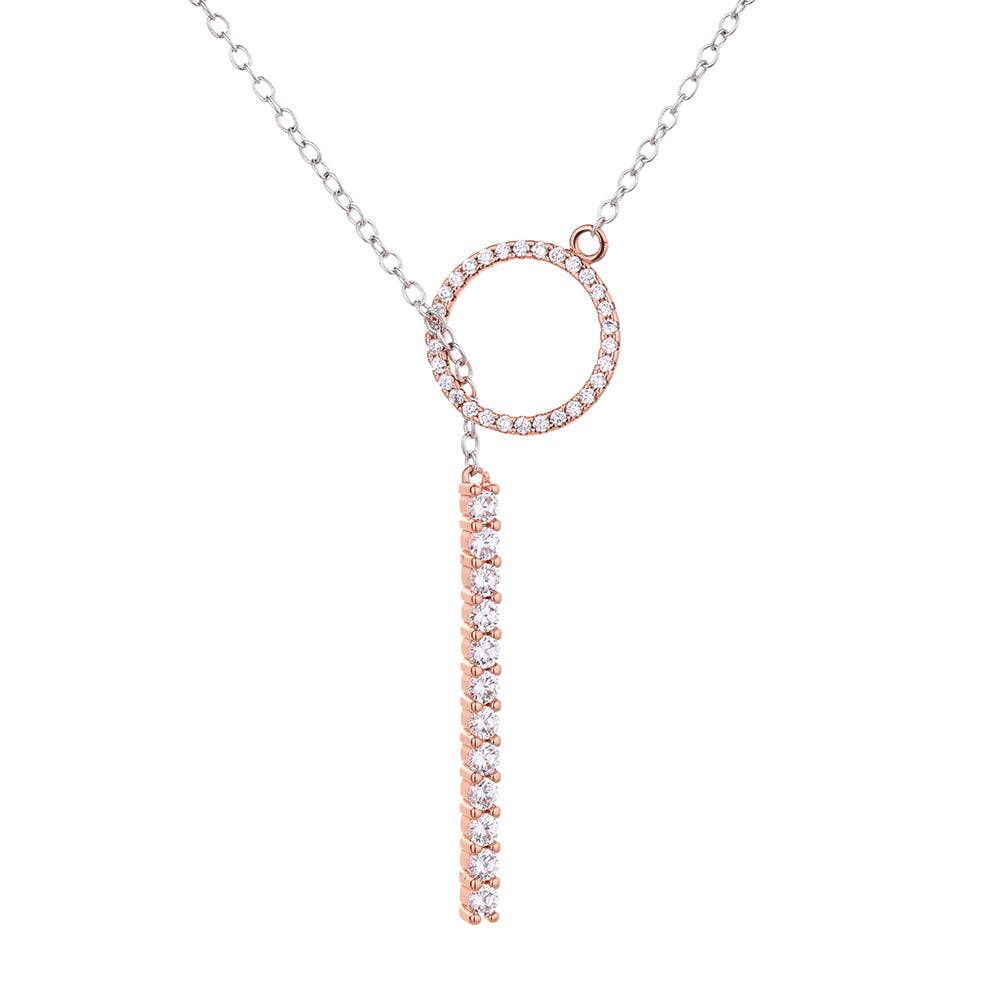 Swarovski Crystal Two Tone Lariat Necklace