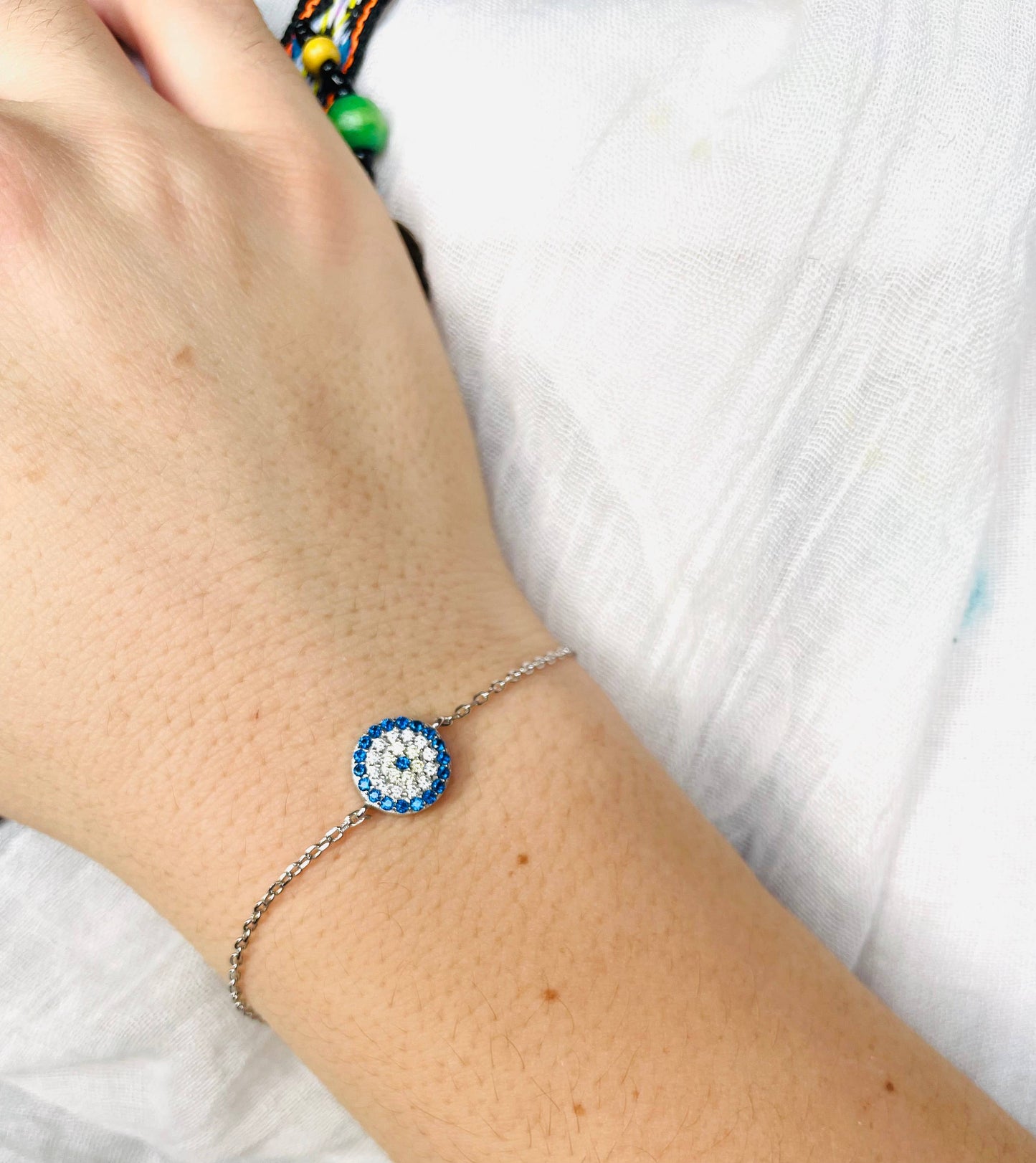 Evil Eye Bracelet - Small Diamond Blue Eye Bracelet