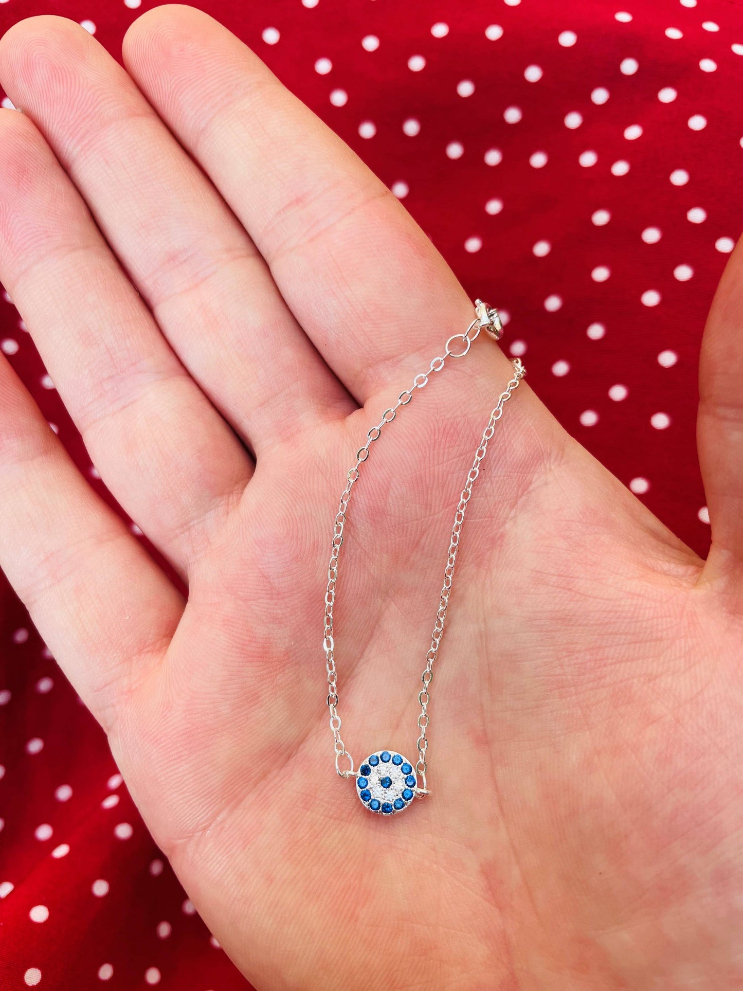 Evil Eye Bracelet - Small Diamond Blue Eye Bracelet