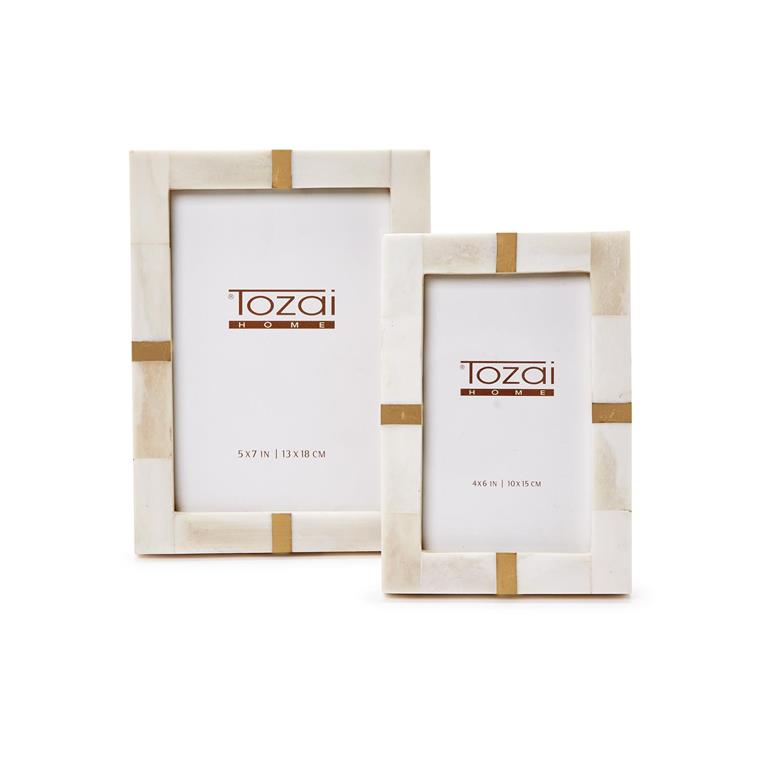 Bone and Brass S/2 Photo Frame