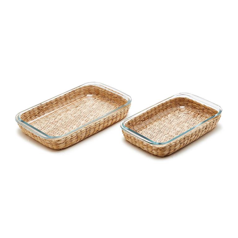Two's Company S/2 Borosilicate Glass Baking Dish