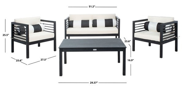 Outdoor 4 Piece Outdoor Set With Accent Pillows