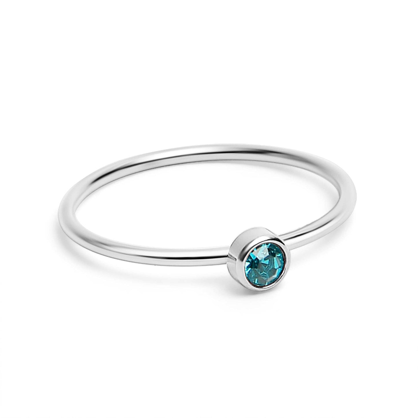 Stainless Steel Birthstone Stacking Ring Size 3