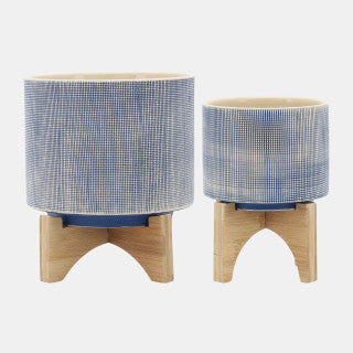 Sagebrook Accessories: Set of 2 Blue Planter
