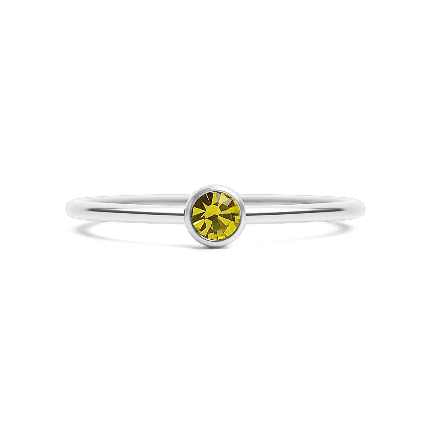 Stainless Steel Birthstone Stacking Ring Size 3
