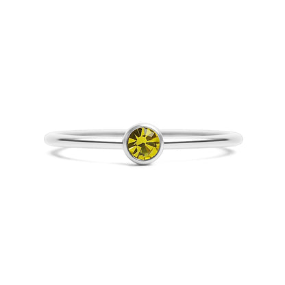 Stainless Steel Birthstone Stacking Ring Size 3