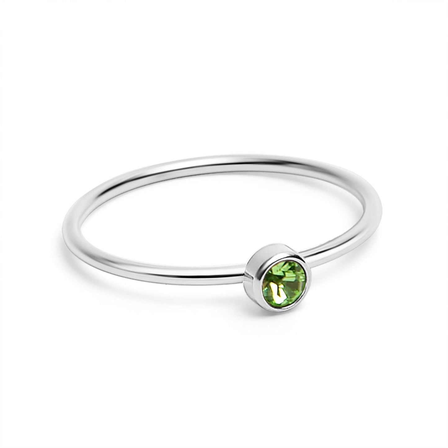 Stainless Steel Birthstone Stacking Ring Size 3