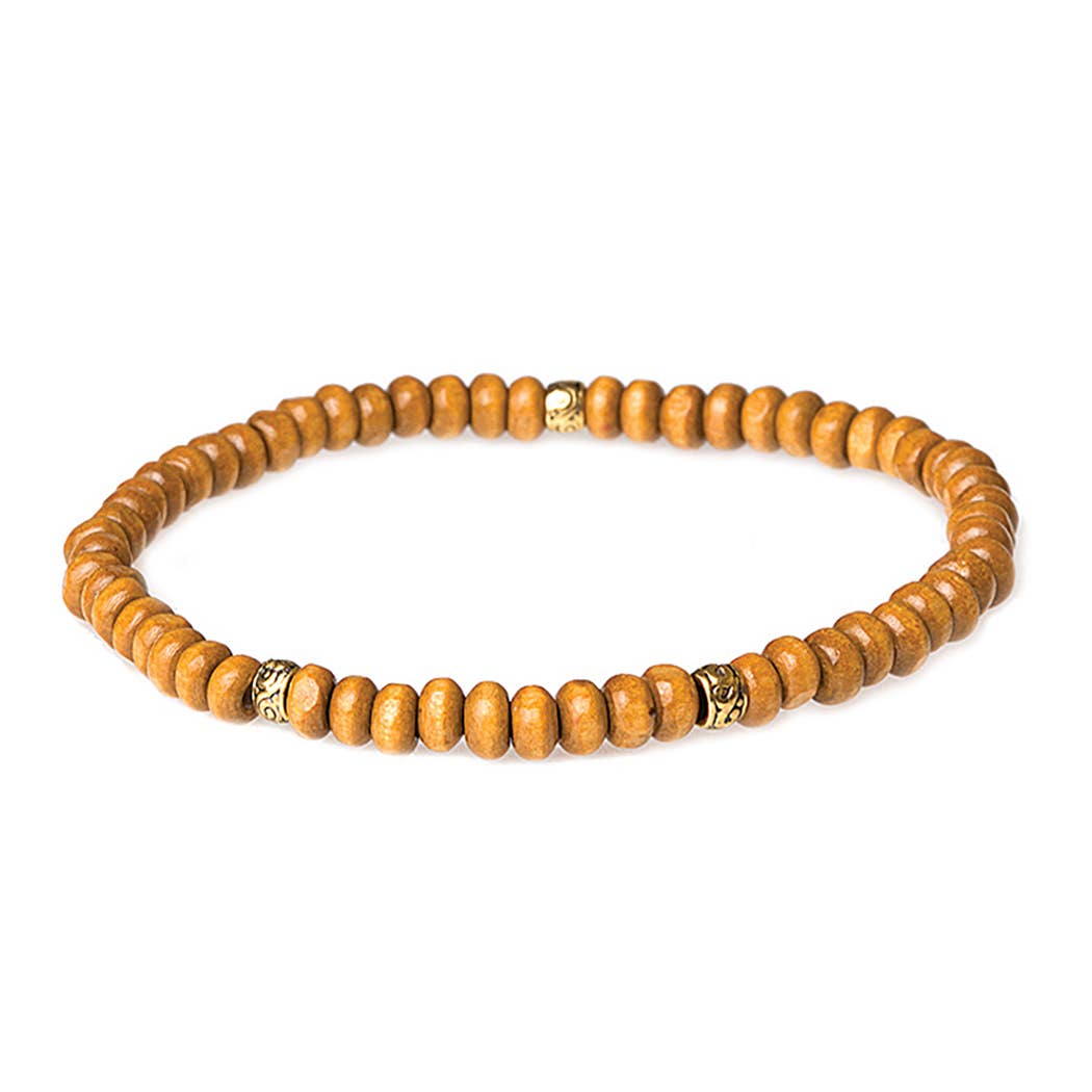 Wood Bead Bracelet Select from 3 Color Styles