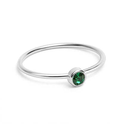 Stainless Steel Birthstone Stacking Ring Size 3