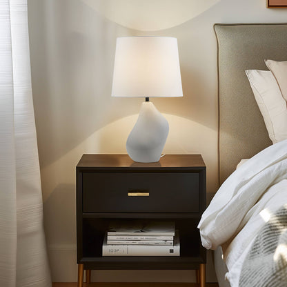Asymmetrical Ombre Grey Ceramic Table Lamp, Grey SET OF 2