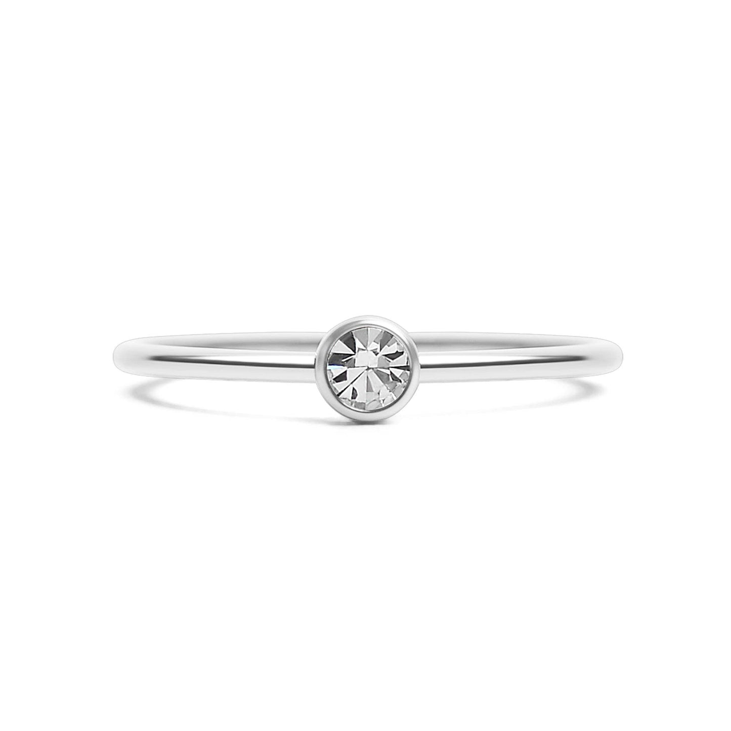 Stainless Steel Birthstone Stacking Ring Size 3