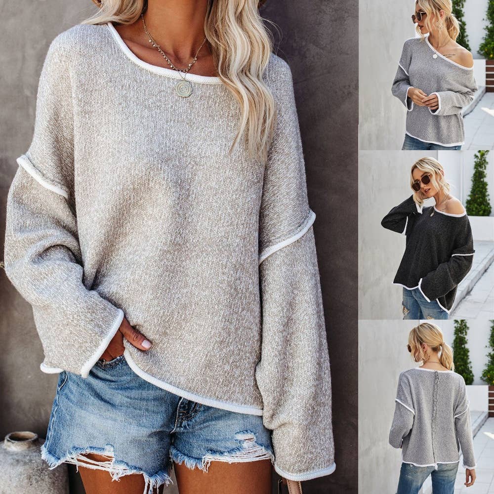 Casual Crew Neck Pullover Long Sleeve Sweater