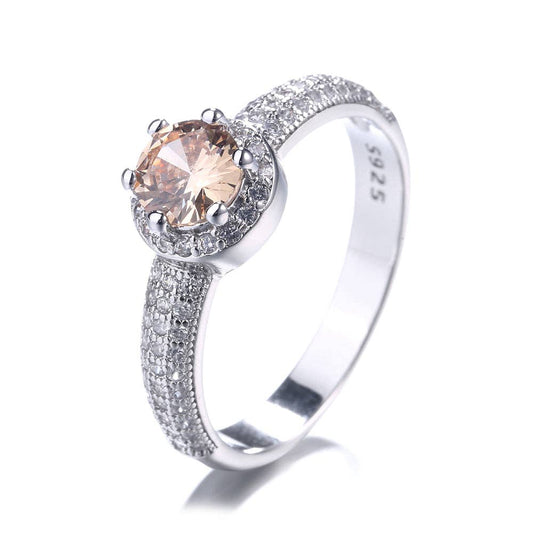 Sterling Silver and Swarovski Crystals Engagement Ring