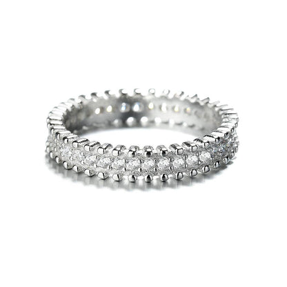 14K White Gold and Swarovski Crystal Eternity Ring, Size 7