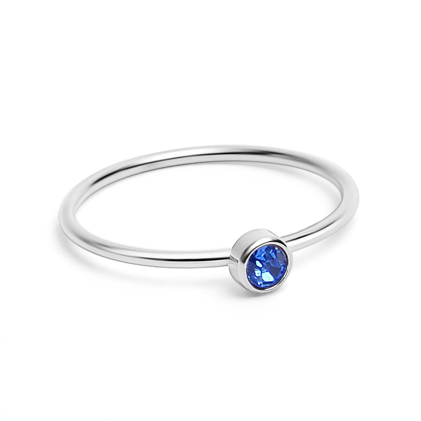 Stainless Steel Birthstone Stacking Ring Size 3