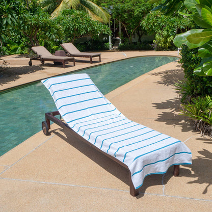 2 Pack of Chaise Lounge Chair Towels, 30 x 85, Fitted Pocket