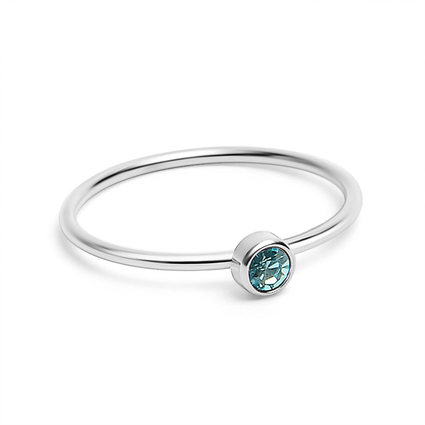 Stainless Steel Birthstone Stacking Ring Size 3
