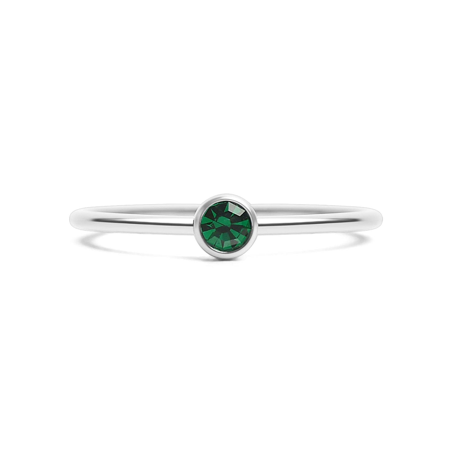 Stainless Steel Birthstone Stacking Ring Size 3