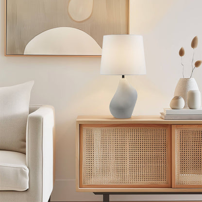 Asymmetrical Ombre Grey Ceramic Table Lamp, Grey SET OF 2