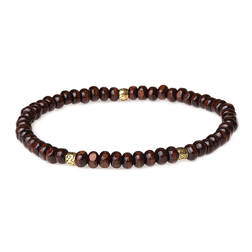 Wood Bead Bracelet Select from 3 Color Styles