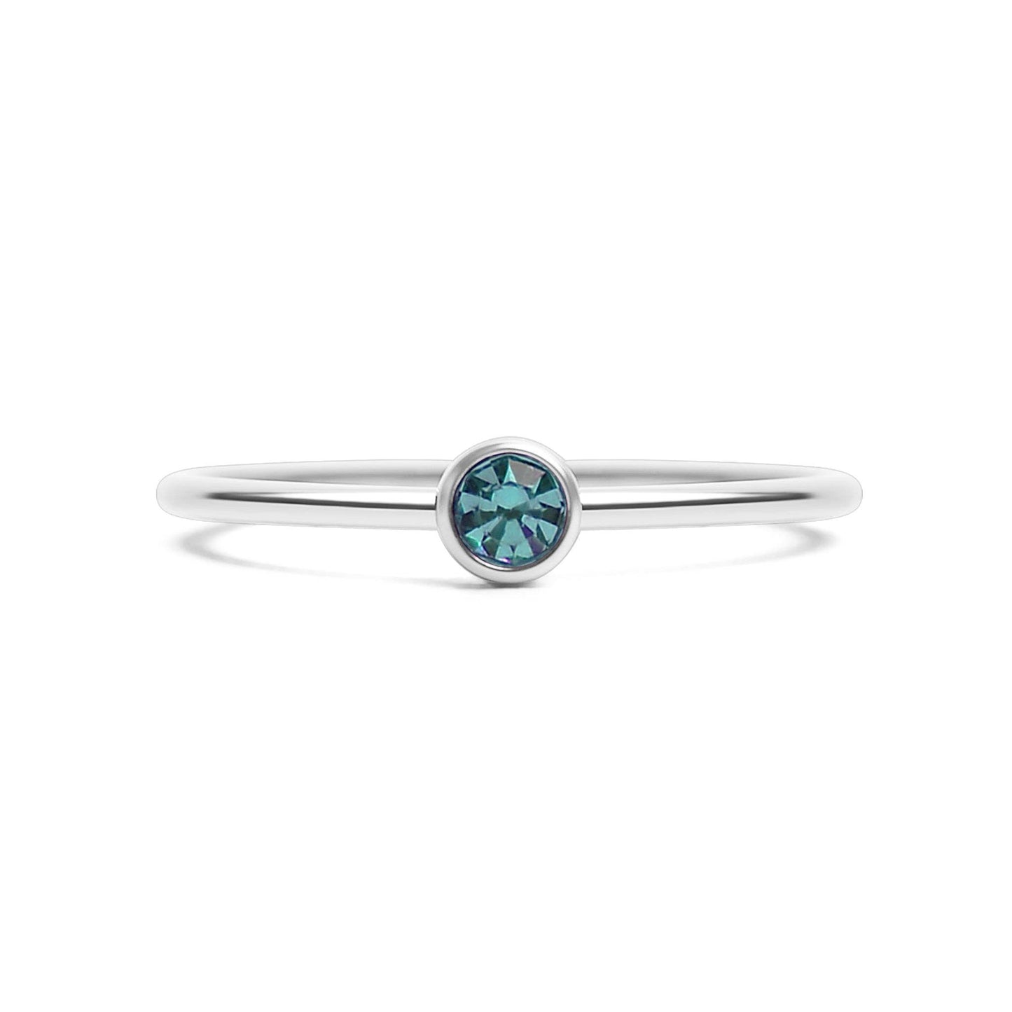 Stainless Steel Birthstone Stacking Ring Size 3