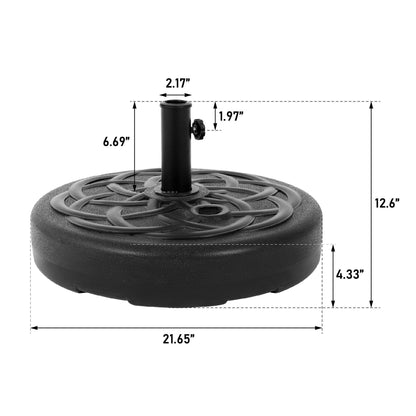 Black Fillable Umbrella Base with Steel Tube Support