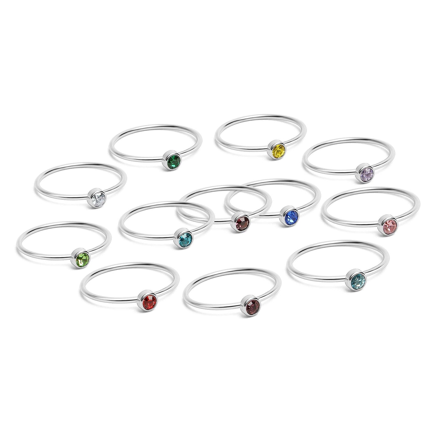 Stainless Steel Birthstone Stacking Ring Size 3