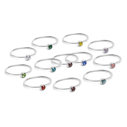 Stainless Steel Birthstone Stacking Ring Size 3