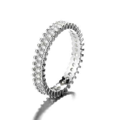 14K White Gold and Swarovski Crystal Eternity Ring, Size 7
