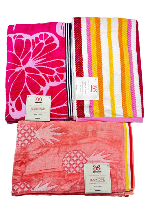 BIBB Velour Cotton Heavyweight Jacquard 18-20 LB Beach Towel