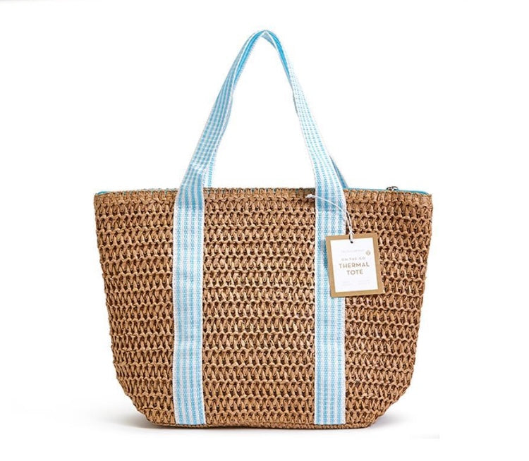Two’s Company Accessories:Two’s Company Woven Thermal Lunch Tote