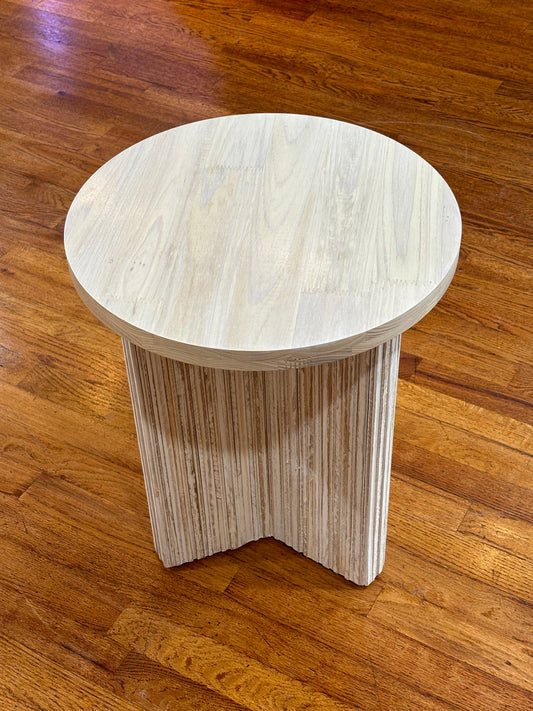 Sagebrook Home: Petrified Wood And Teak 20" Accent Table (Custom Wood Top)