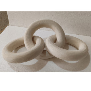 Sagebrook Accessories:21" 3 Wooden Rings White