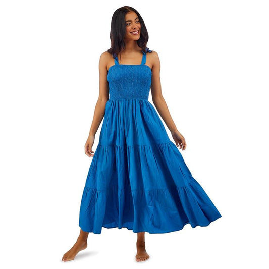 Tiered Blue Maxi Dress